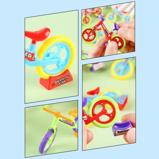 12Pcs DIY Mini Bicycle Assembly Toy Plastic Bicycle Model Educational Simulation