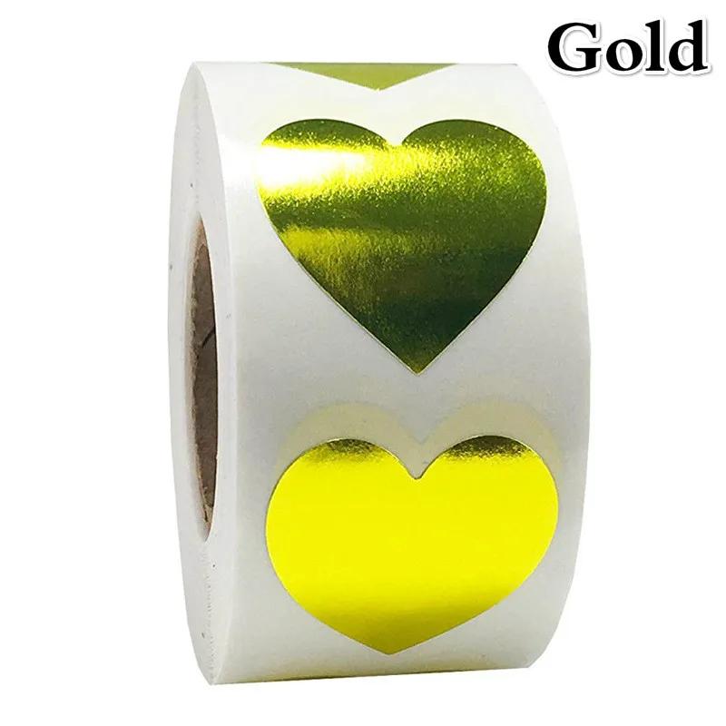 500pcs/roll Heart Stickers Wedding Gift Decoration Sticker