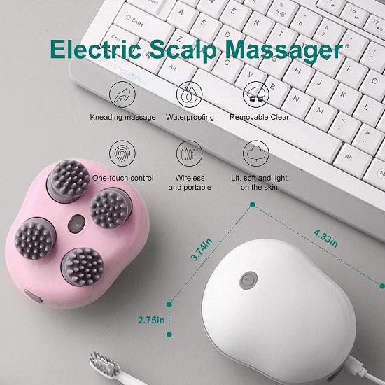 Electric Head,Scalp Massager Advance Red Light Therapy for Boost Growth Fall Control 3 Speed Mode Handheld,Scalp Scratcher Body Massage