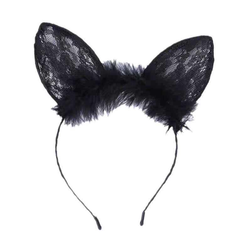 Lace cat ears headband women wash face press hair headband sexy rabbit ears cos makeup hair accessories