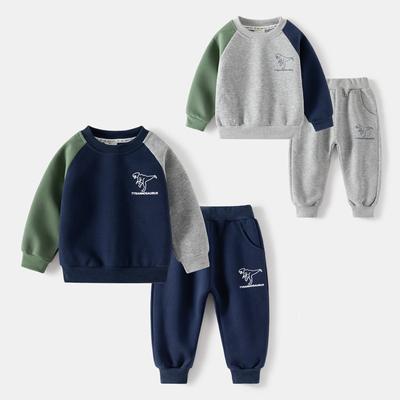 Enfants impression vêtements 2 pièces haut à manches longues + pantalon ensemble coton bébé garçon à manches longues costume mode bébé fille garçons automne hiver vêtements