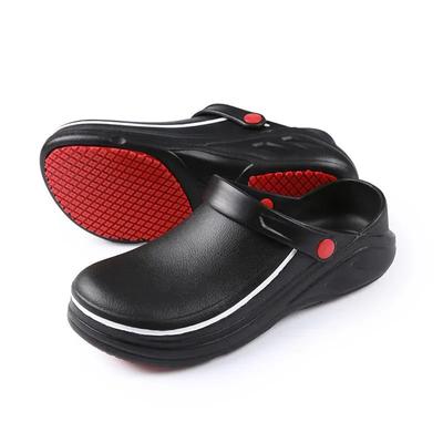 Fashion Unisex Slippers Non-slip Water-proof Oil-proof Kitchen Work Chef Shoes Master Hotel Restaurant Non-lace Slip-on Casual Shoes