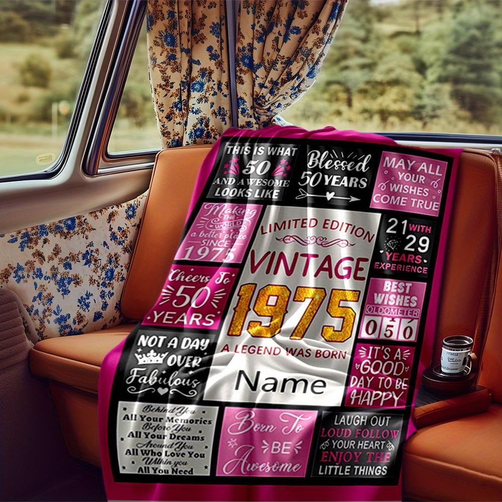 Happy 50Th Birthday To You Blanket Personalized Name Soft Comfortable Stylish Blanket Car Blanket Perfect For Travel Camping Outdoor Home Suitable For
