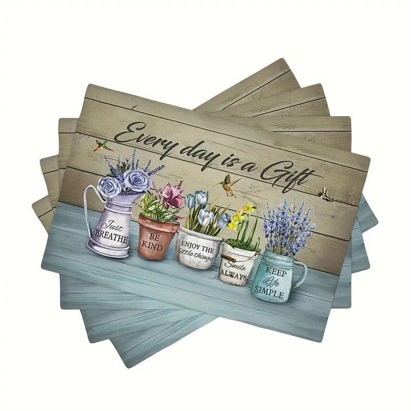 Printed Festival Party Placemats: Stain-Proof, Heat-Resistant Table Decoration