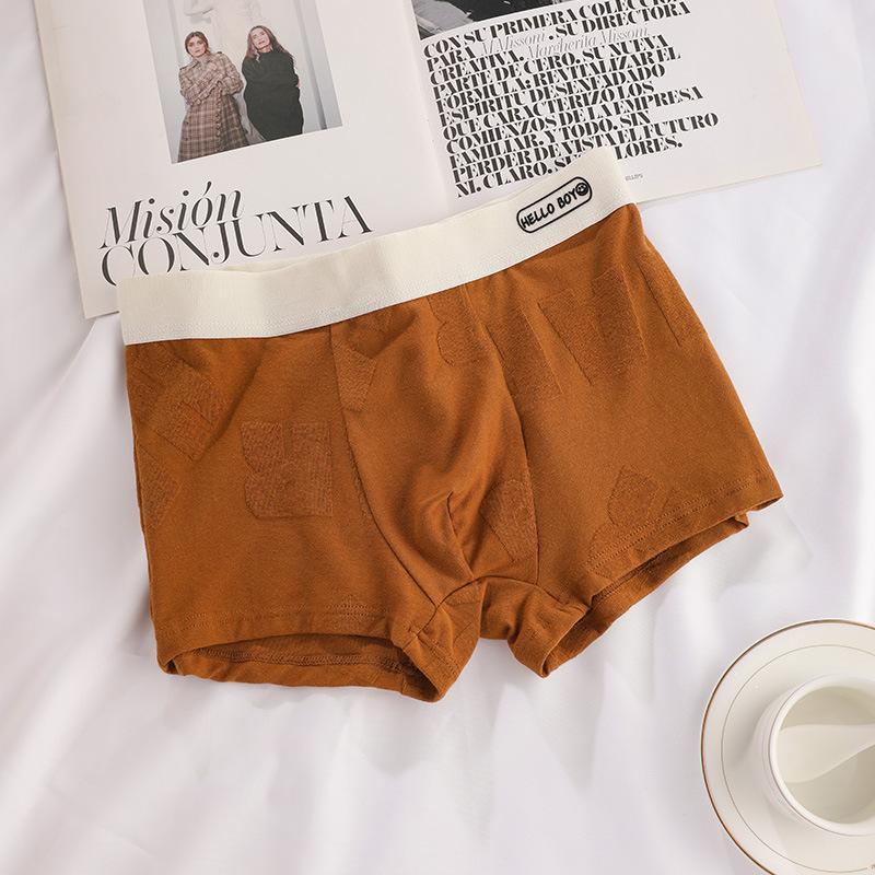 Calzoncillos tipo bóxer de algodón para hombre, paquete de 3, ropa interior sexy transpirable para hombre, cintura elástica, pantalones cortos suaves con soporte 3D