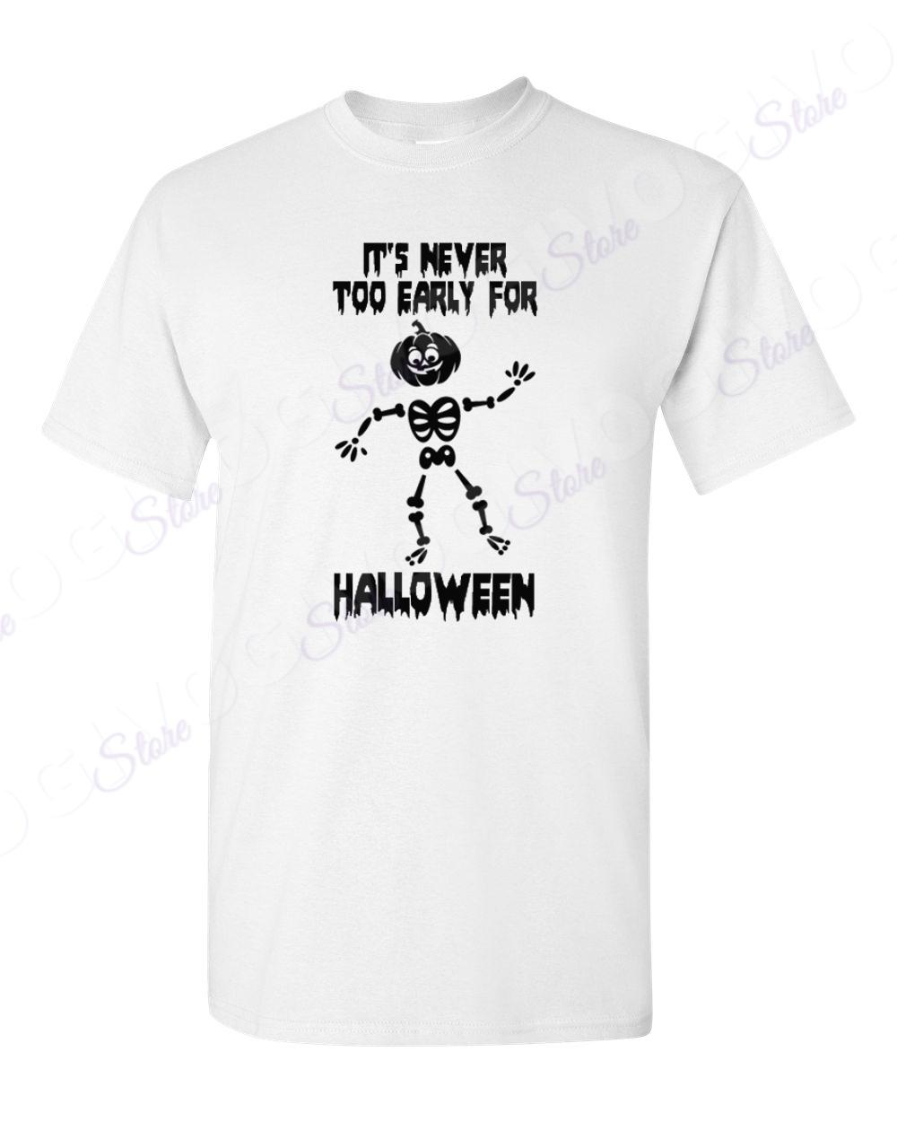 Its Never Too Early For Halloween T Shirt Funny Skeleton Pumpkin Graphic Tee S разноцветный