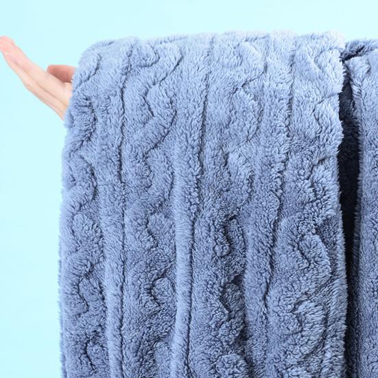 2 buc/set Set pijamale de iarnă din lână corali îngroșată, textura răsucită rotundă