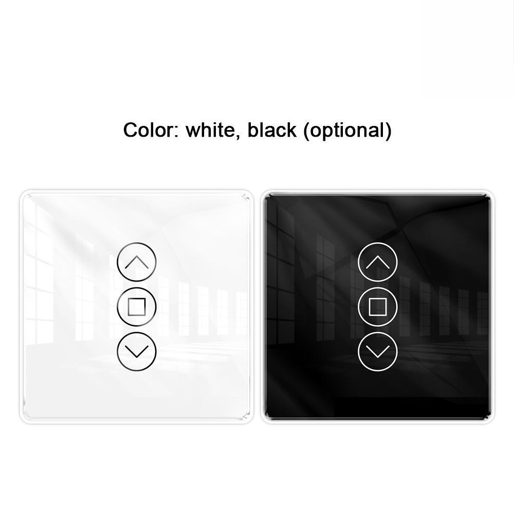 Tuya Wifi Intelligent Curtain Switch Arc Glass Touched Screen Curtain Controlling Panel Compatible with Alexa Assistant