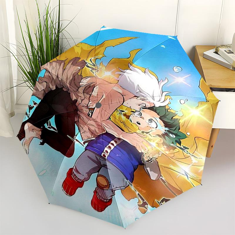 

1pc My Hero Academia: Izuku Midoriya & Katsuki Bakugo Outdoor Umbrella - Automatic Opening/Closing, Portable 3-Fold Design with Iron Frame - Perfect G