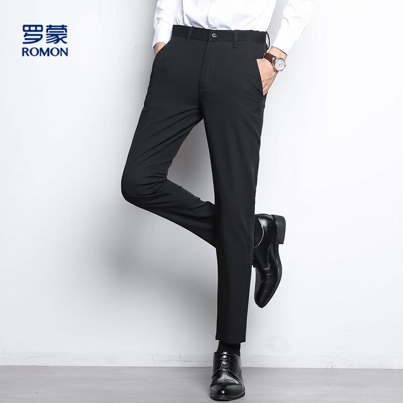 Luomeng Men's Four-Way Stretch Straight-Leg Casual Trousers