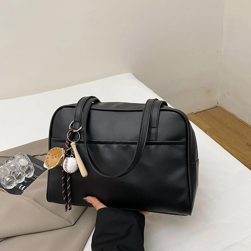 Simple Large Capacity Shoulder Bags for Women Pu Leather Underarm Ladies Commuter Tote Bag Vintage Female Handbags Tote Purse