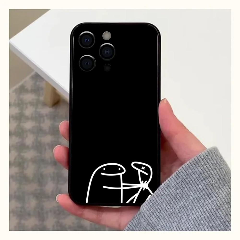 

S-Stickerman F-Flork Funny Phone Case For Apple iPhone 15,14,13,12,11,Pro,X,XS,Max,XR,Plus,Mini Soft Black Cover iPhone15