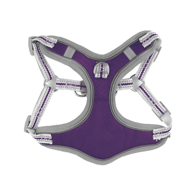 New pet vest type traction rope pet chest and back reflective and breathable small and medium dog traction rope set