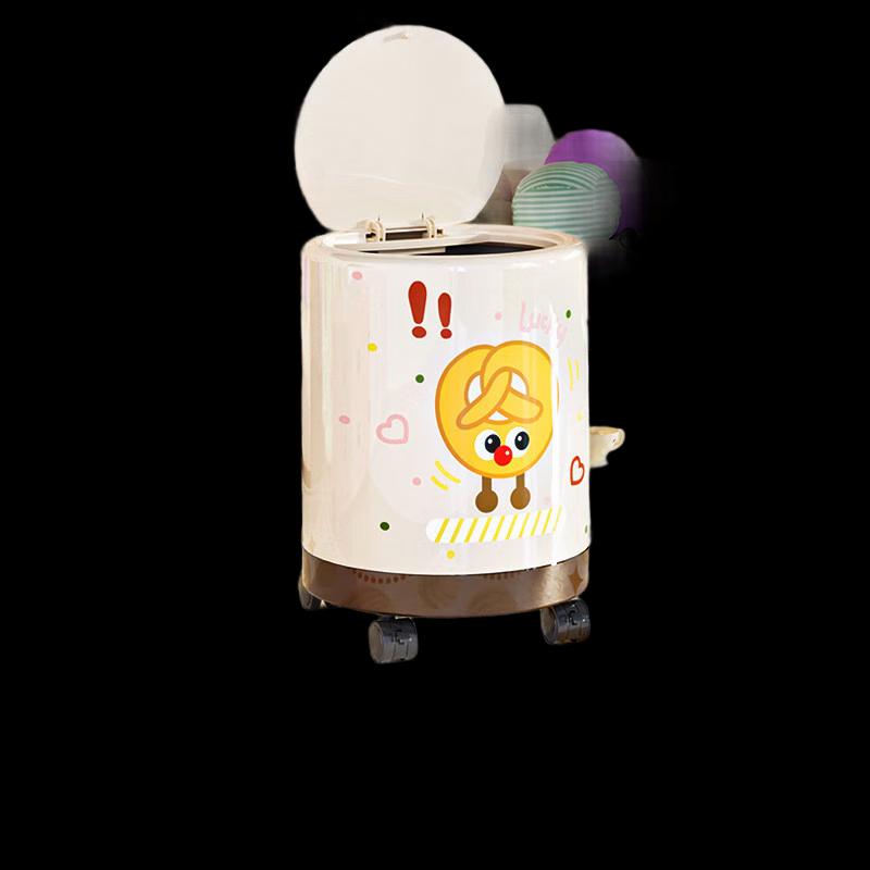 Nervous Burger Cartoon Double-Barrel Waste Bin