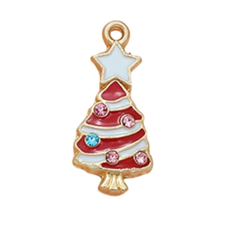 Christmas Enamel Charms for Jewelry Making, Mini Christmas Tree Pendants Charm for DIY Necklace Bracelet Earrings Making