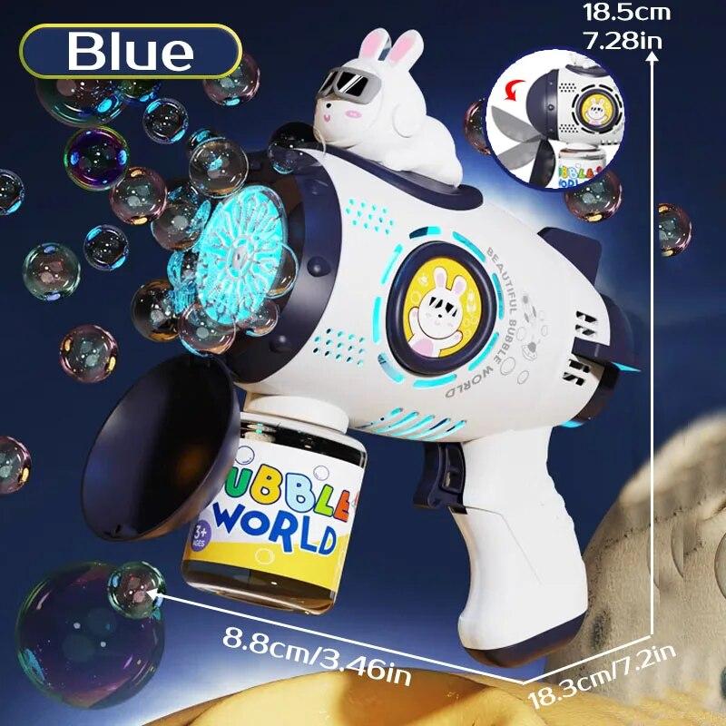 Bubble Gun Rakett Soap Spaceman Bubbles Machine Julegave Gun Shape Automatisk blåser med lette Pomperos leker for barn