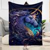 1pc Rainbow Unicorn Sky blanket Soft and Warm for Sofa Office Camping Travel Livingroom Great Gift for Friends and Family Comfortable