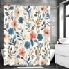Colorful Flower Shower Curtain, Bathroom Decorative Shower Curtain, Waterproof Shower Curtain with Hooks