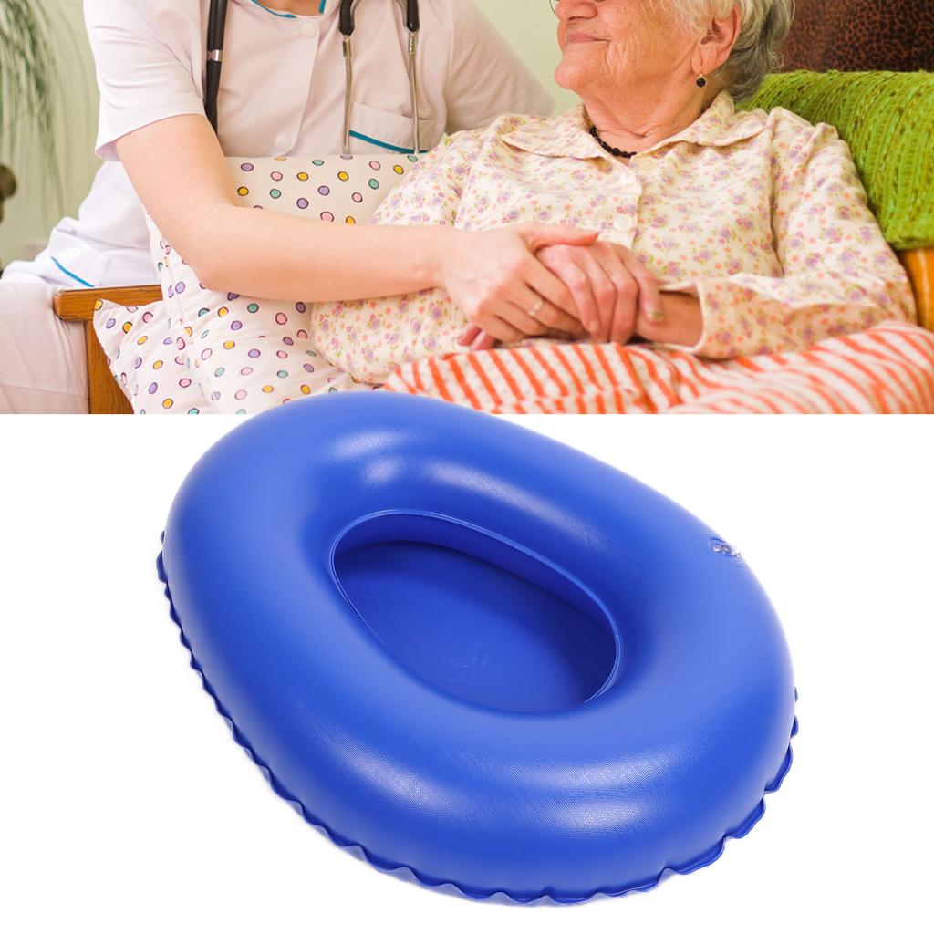 Air Inflatable Bedpan Soft High Density Portative Elderly Bedridden Patients Inflatable Potty Blue