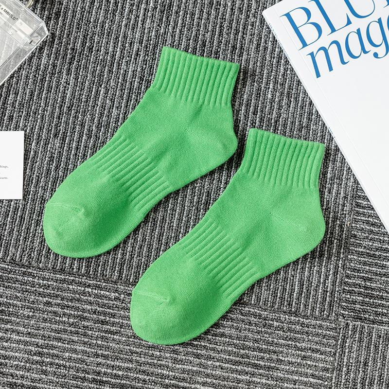 

Женские весенне-осенние трендовые простые однотонные хлопковые носки-трубы с поясом на талии 1 pair зелёный