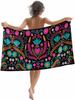 Beach Towel Colorful Mexico Bath Pool Towels Abstract Floral Leaves Absorbent Beach Towel Soft Large Quick Lightweight Camping