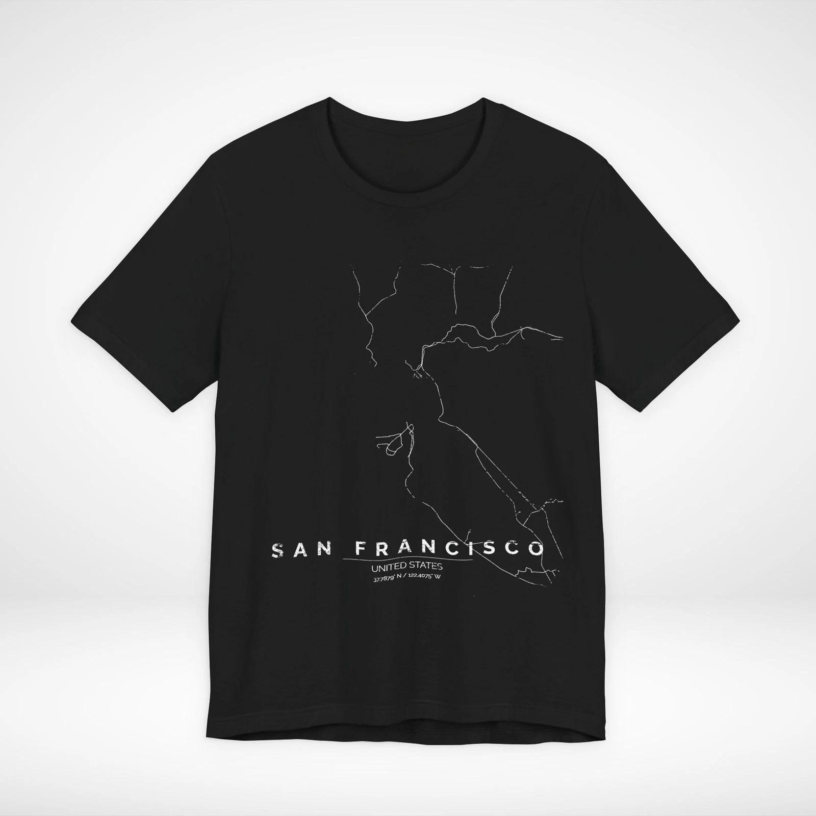 

San Francisco SF California USA Train Map T-Shirt Rail Graphic Tee Streetwear M
