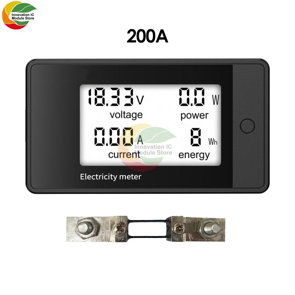 9050-4D, DC8-100V 20A 50A 100A 200A 4 in 1 LCD DC Digital Display Power Meter Voltage Ammeter Power Tester Digital Meter Module
