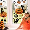 87 PCS Halloween Window Clings Ghost Decals Decor, Vintage Ghost Evil Pumpkin Bat Black Cat Reble Window Stickers for Halloween Party Supplies Home