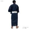 Kyoto Kimono Yuzen Men's Yukata Set (2 Pieces) - Cotton, Square Obi, Men's Kimono, Waterfall Shippo Pattern, Black (Black, M)