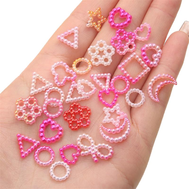 

190 шт./пакет АБС-пластик жемчужные бусины с градиентом цвета случайных разных форм для изготовления ювелирных изделий своими руками, аксессуары фуксия