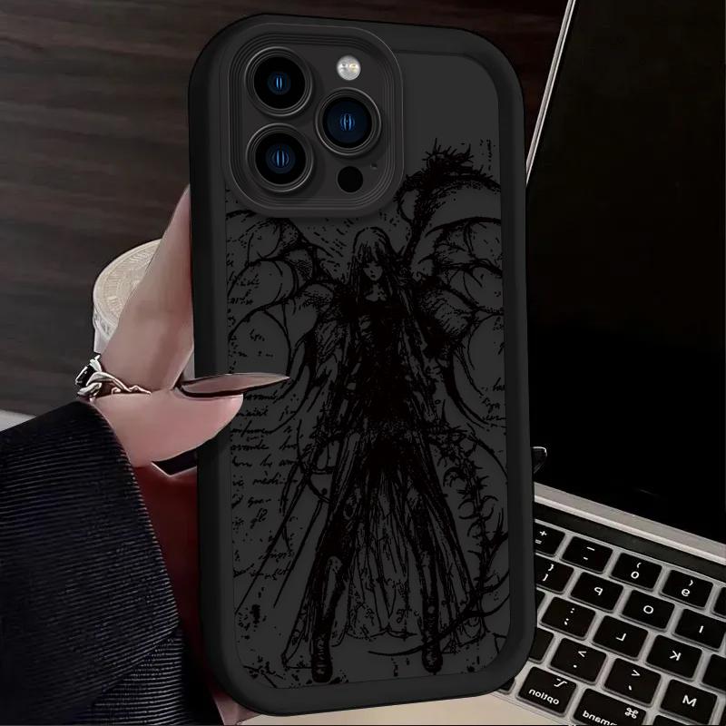 Luxury Punk Black Angel Phone Case For Xiaomi Redmi 9A 9C 10 10C 12 12C K30 K40 K50 Note 10 11 12 13 Pro 5G Cover