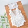Baby Photography Props Lace Romper and Bowknot Hairband Outfit Photo Shoot Clothes Baby Photography Costume Clothing