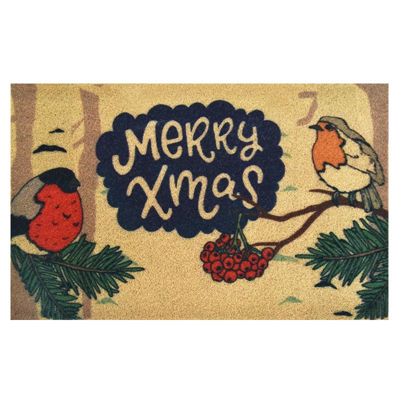 Imitation Coconut Palm Christmas Printed Floor Mat Door Absorbent Carpet Outdoor Door Mat Pvc NonSlip Foot Mat