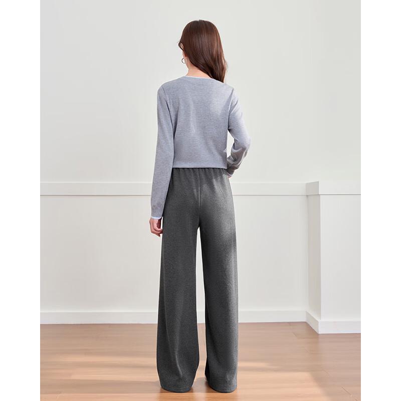 IEF Women's Winter Fleece-Lined Wide-Leg Casual Pants