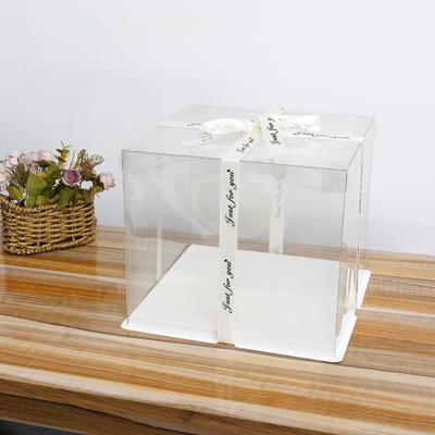 2Pcs 30CM Clear Cake Boxes Square Cake Gift Packag Box Birthday Wedding Anniversary Party Dessert Present Decor Dessert Display