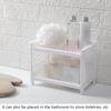 Minimalist Pp Desktop Double Layer Storage Rack Rectangular Organizing Student Desk Office Cosmetics Stationery Storage Shelf