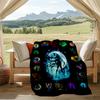 Fantasy Creatures Print Flannel Blanket, Soft Warm Lightweight Throw Blanket for Living Room,Sofa Bed Camping Office