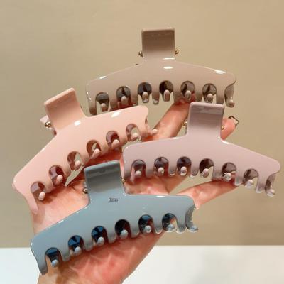 High-End Morandi Color Hair Clip: Large French-Style Elegant Claw for Women, Korean Fashion Hair Bun Shark Clip