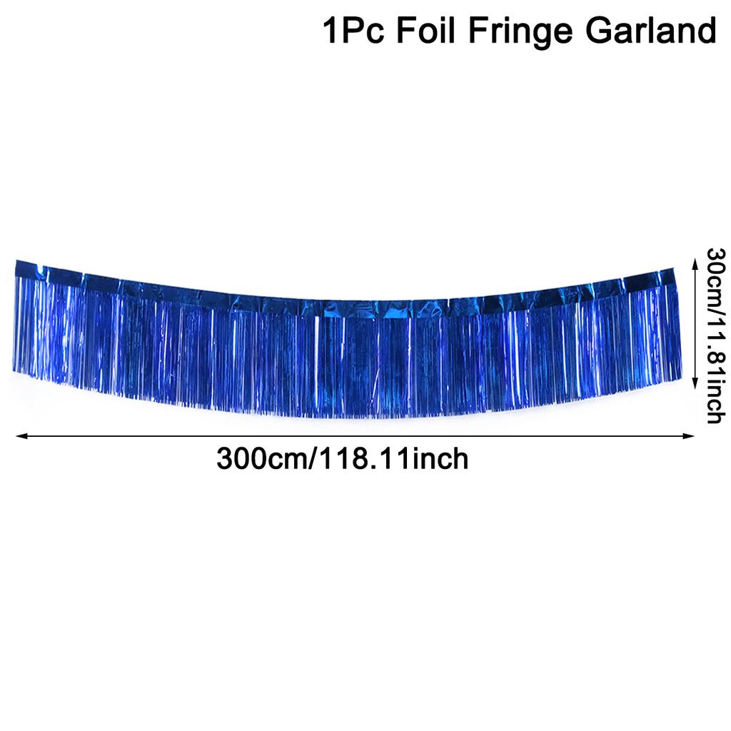 30x300CM Party Backdrop Foil Fringe Garland Metallic Tinsel Streamers Banner Hanging for Birthday Wedding Christmas Decorations
