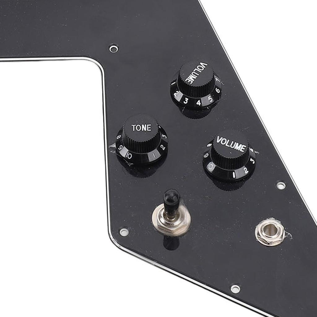 Sorandy Loaded Wiring Pickguard Set for Flying V Electric Guitar 2-Coil Split Mini Humbucker 12 Side Screw Holes
