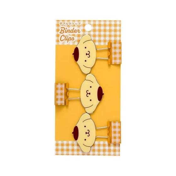 Sanrio Double Clip Set of 3 Pompompurin ABS/Steel 615412