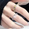 Epoxy Chain Full Of Diamonds, Open Rings, Stacked Women'S Design Sense, Fashionable Niche, Simple And Cold Wind Rings