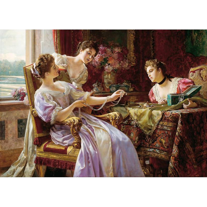 Europa Mädchen Malerei Vintage Ölgemälde auf Leinwand Wandkunst Drucke Klassische Poster und Drucke für Wohnzimmer Kein Rahmen