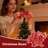 Christmas Tree Bow Pendants 10 Pieces Red Decorations With Bell Christmas Bows Ornament For Holiday New Year Halloween Birthday