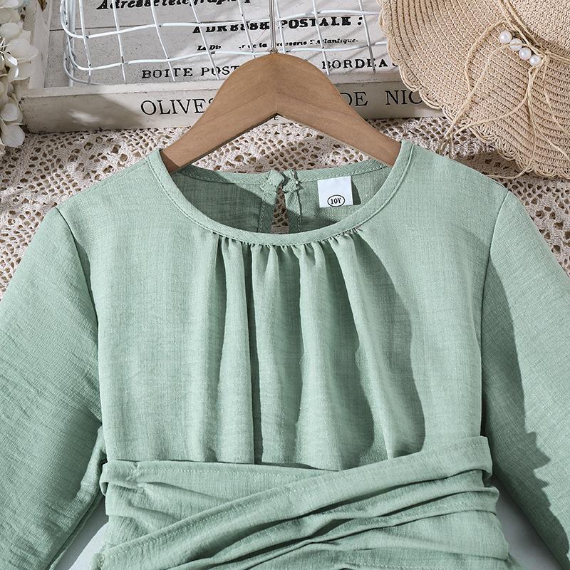 Girls' Fitted Ruffled Dress: Fall Children's Fashion Princess Dress