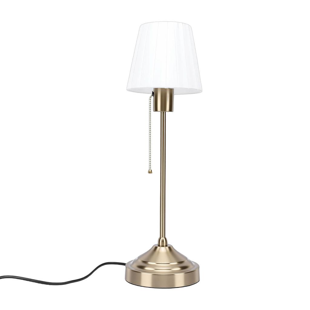 Pleated Table Lamp Aluminum Retro Warm Light Decorative Bedside Lamp for Nightstand Bedroom Living Room