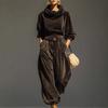 Womens Velvet Hooded Long Sleeve Lounge Set With Elastic Cuffs Loose Fit Pants