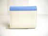Authentic Christian Dior Montaigne Light Blue Pearl White Leather Trifold Wallet #a450  Refurbished