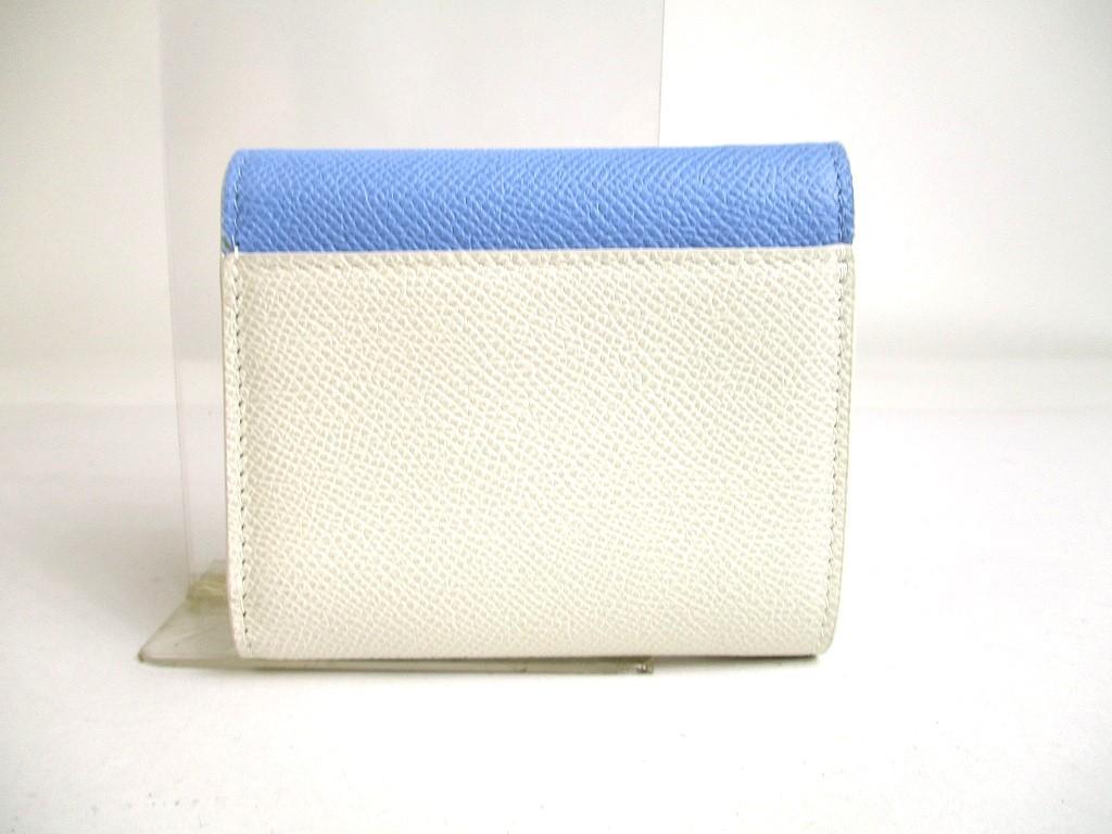 Authentic Christian Dior Montaigne Light Blue Pearl White Leather Trifold Wallet #a450  Refurbished
