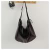School bag Japanese large-capacity shoulder bag fashionable and lightweight tote bag drawstring lazy wind pleated messenger bag simple casual bag